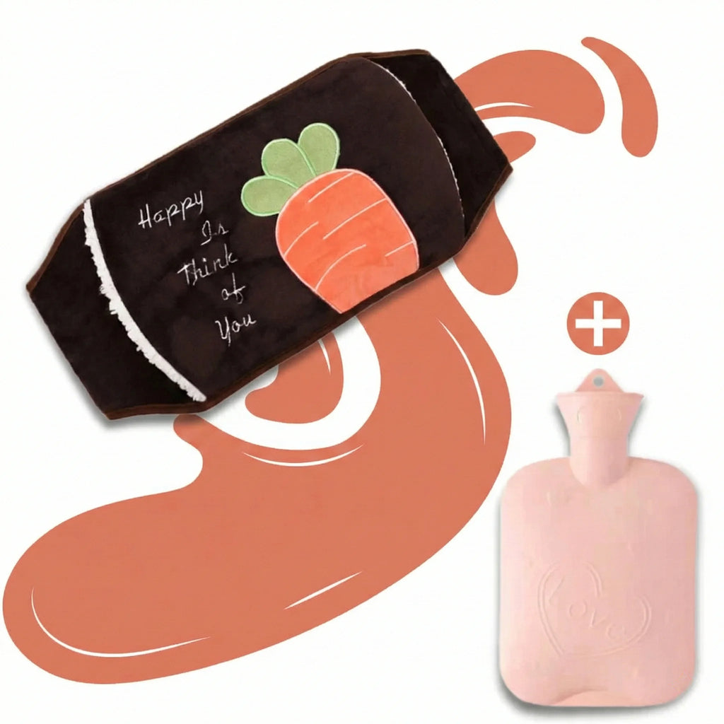 Bouillotte-Ceinture-A-Eau-Marron-Dessin-Carotte