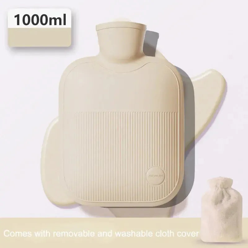 Bouillotte Eau Chaude 1L Avec Ou Sans Housse Douce - Soulage les Douleurs & Détend