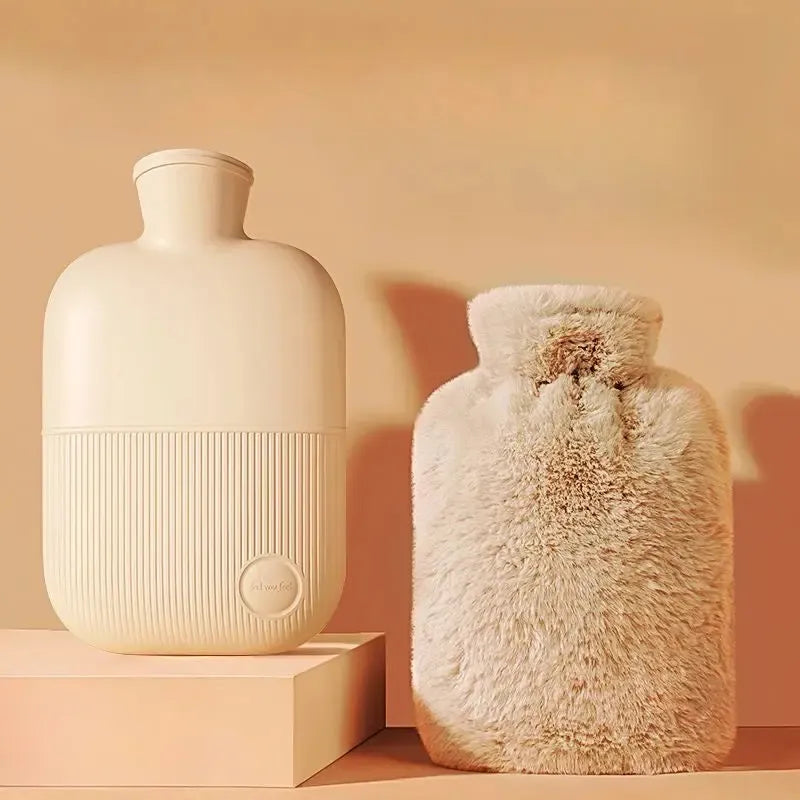Bouillotte Eau Chaude 1L Avec Ou Sans Housse Douce - Soulage les Douleurs & Détend