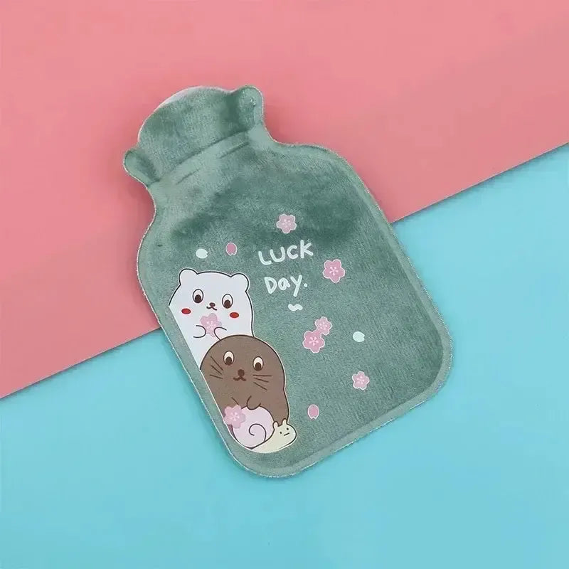 Bouillotte Eau Chaude avec Housse Douce Mignonne - Duo De Marmottes