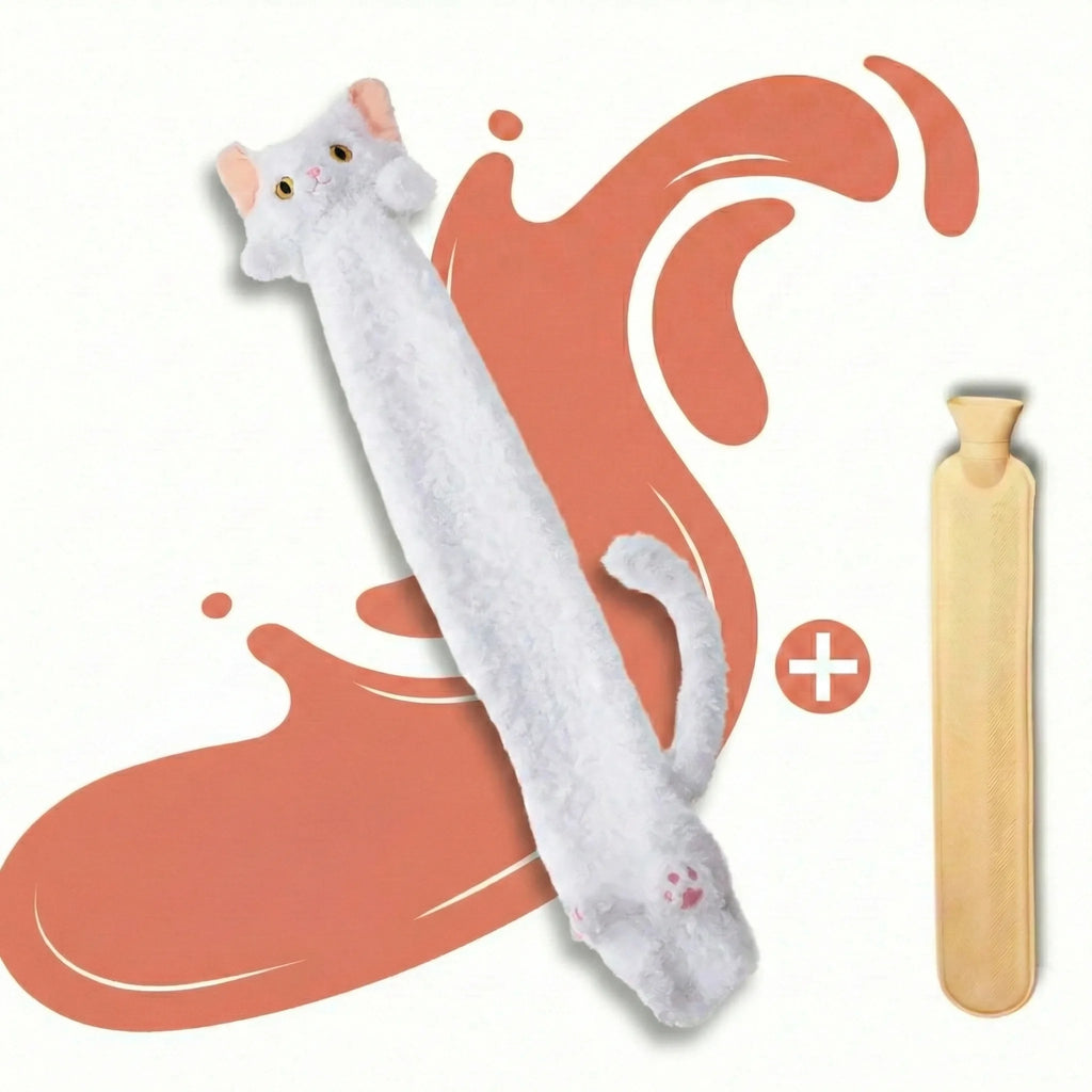 Bouillotte Longue Peluche Chat 2L