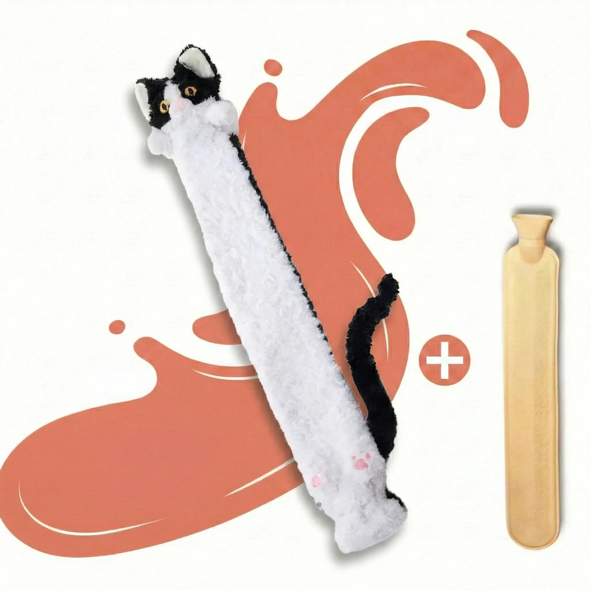 Bouillotte Longue Peluche Chat 2L