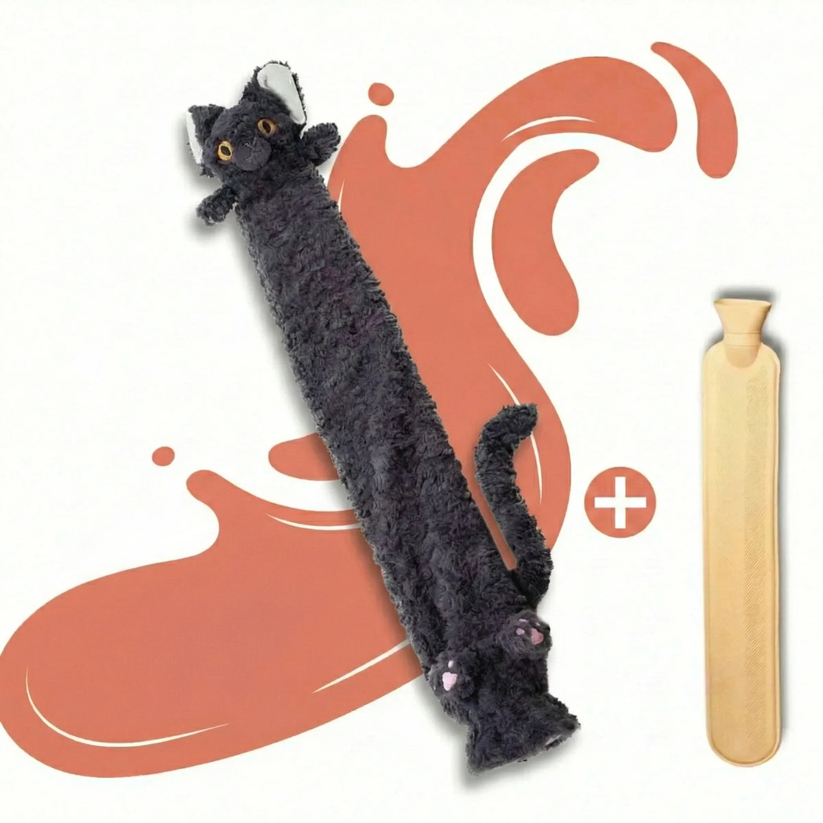 Bouillotte Longue Peluche Chat 2L