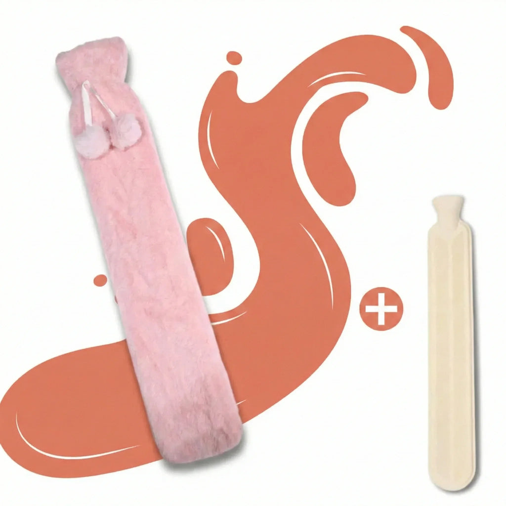 Bouillotte-Longue-XL-Housse-Douce-3250-ML-Rose-Lisse