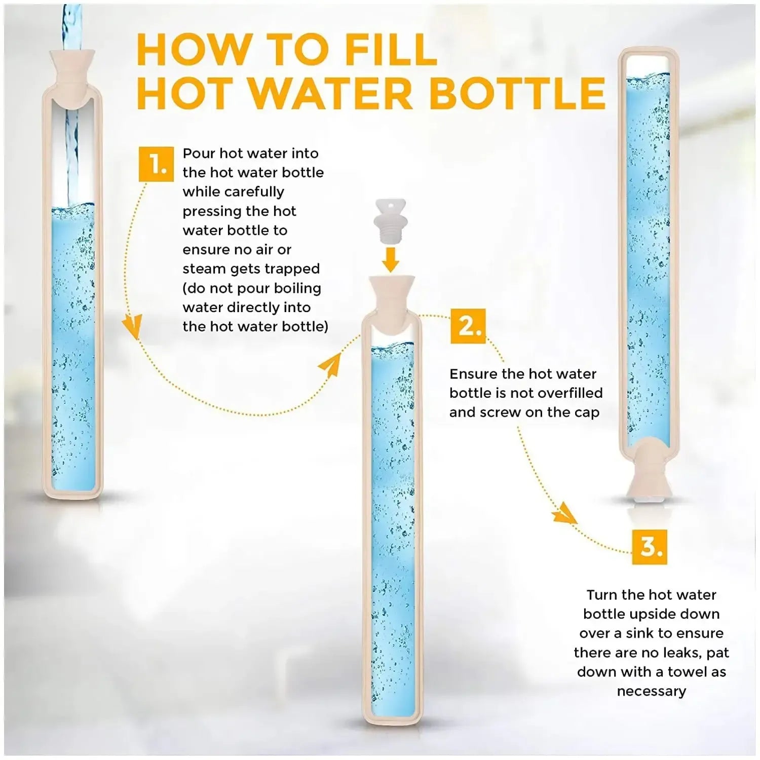 Bouillotte Longue avec Housse Tricotée 1 Litres - Soulage Cou, Dos & Lombaires