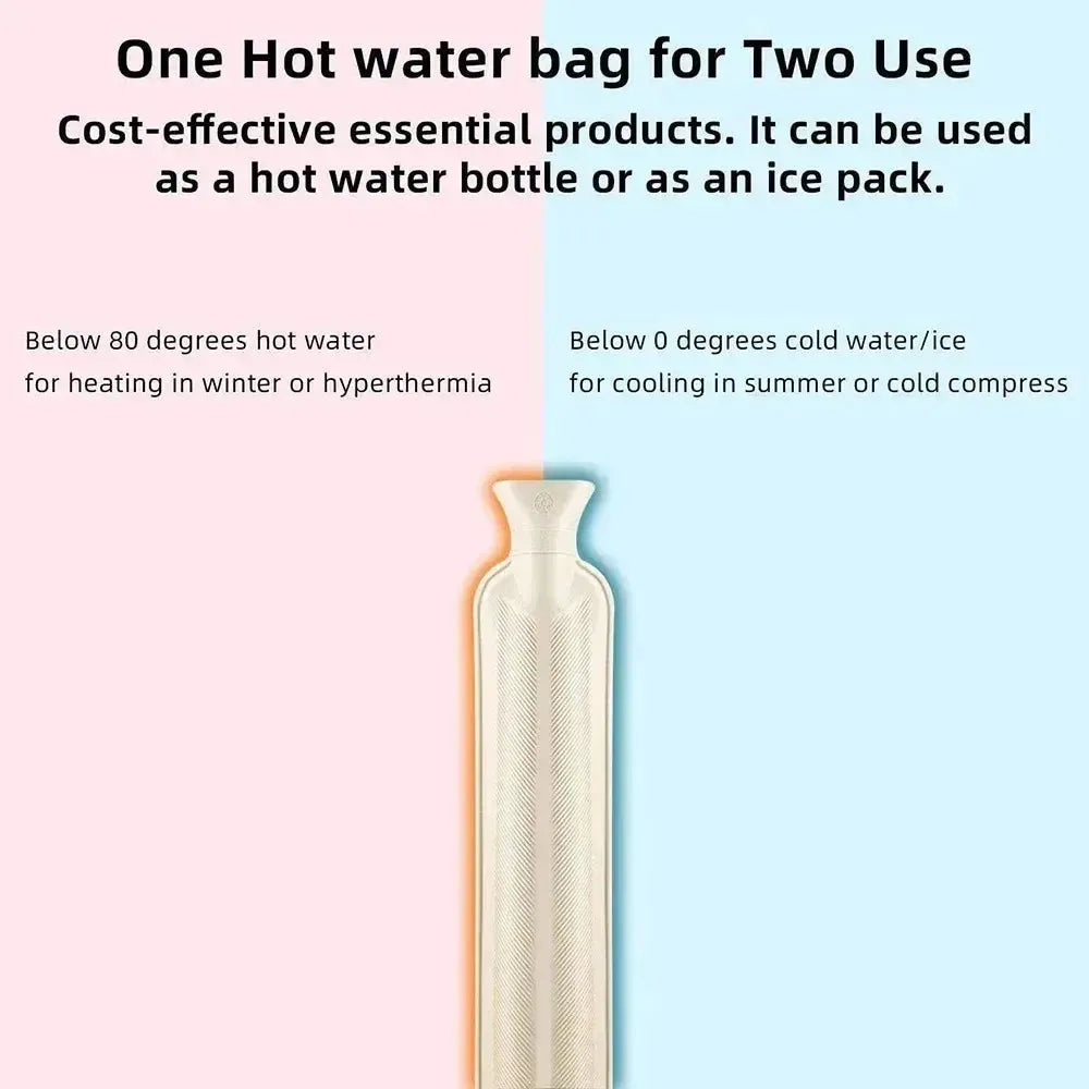 Bouillotte Longue avec Housse Tricotée 1 Litres - Soulage Cou, Dos & Lombaires