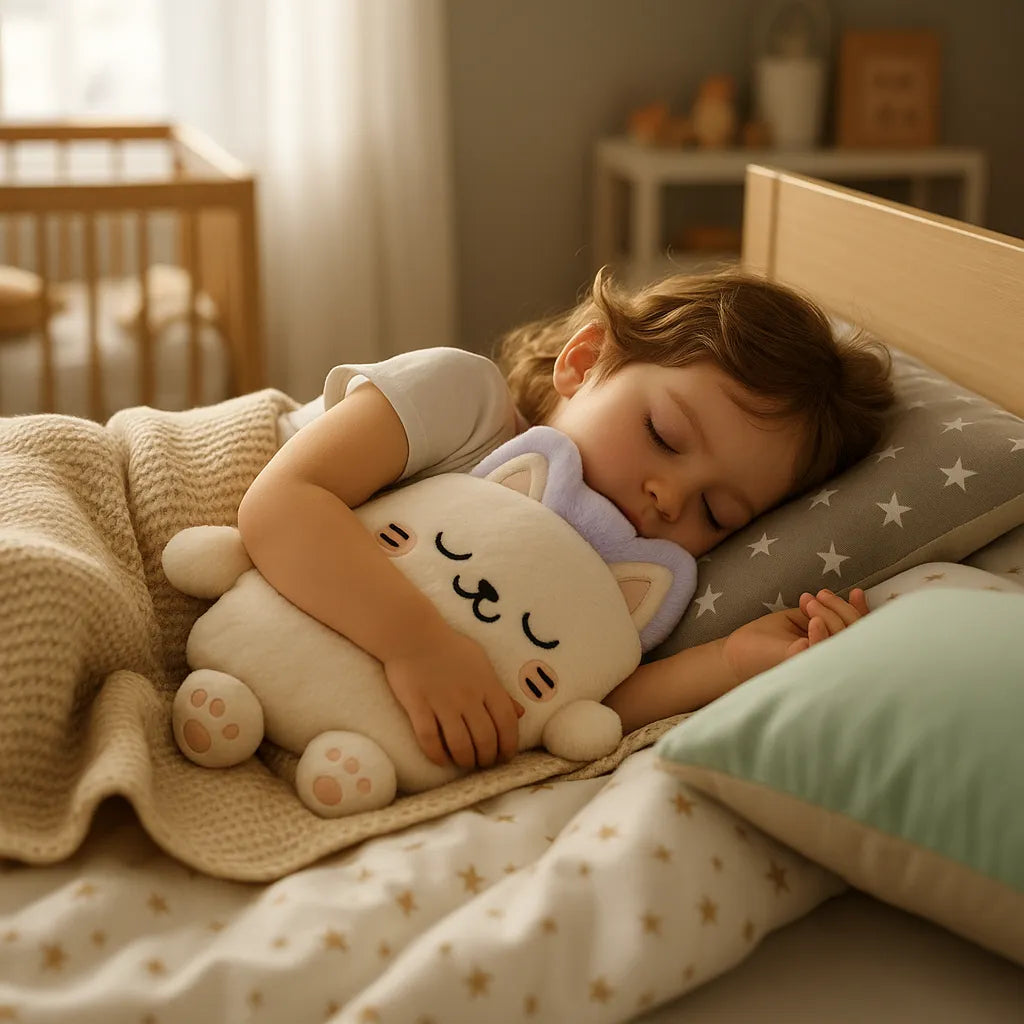 Bouillotte Peluche Chaton Lila Doux Rêve