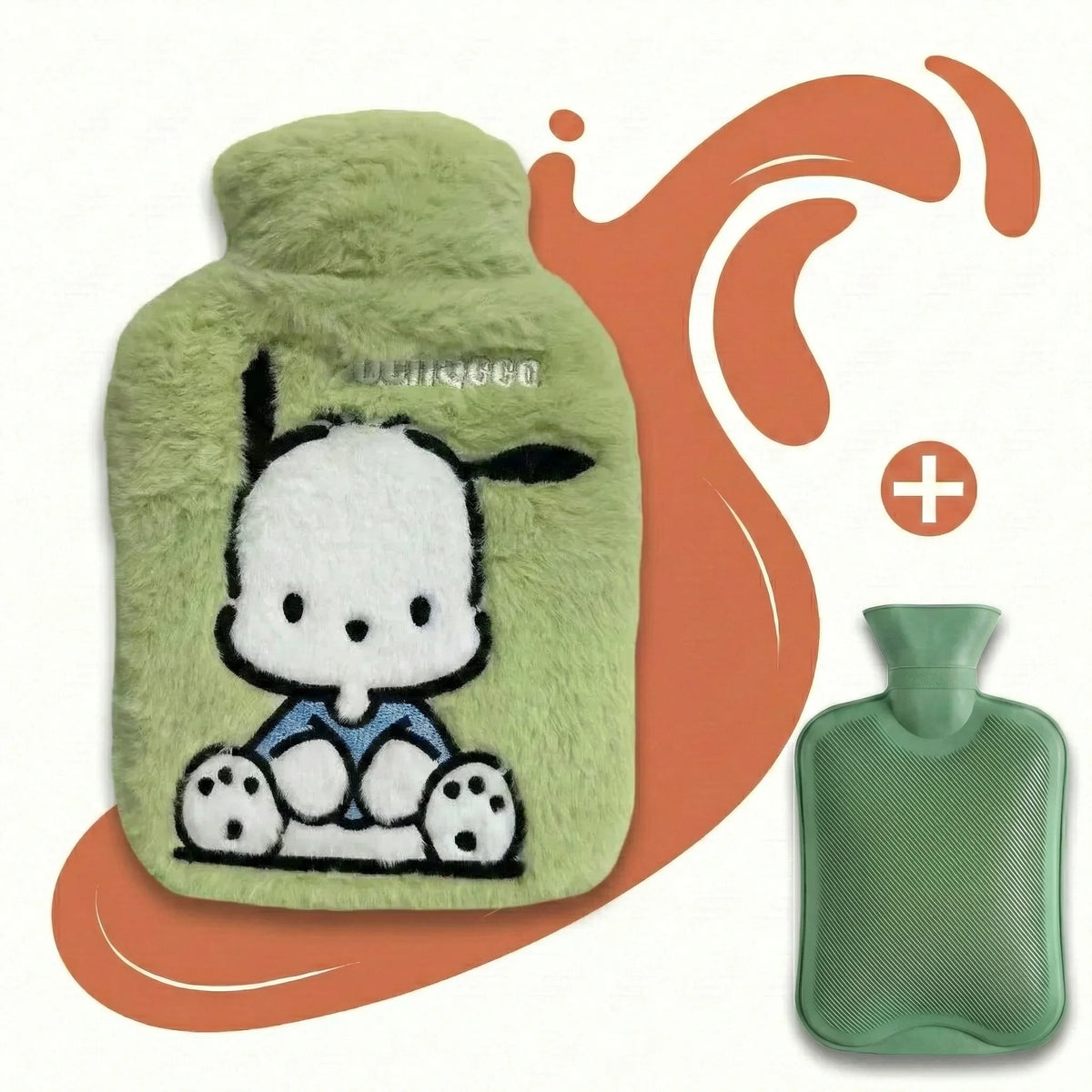 Bouillotte-Peluche-Kawaii-Sanrio-1L-Chaleur-Douce-Confort-Pour-lHiver-Vert