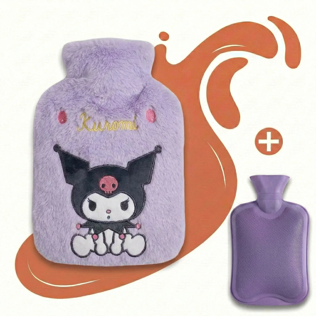 Bouillotte-Peluche-Kawaii-Sanrio-1L-Chaleur-Douce-Confort-Pour-lHiver-Violet