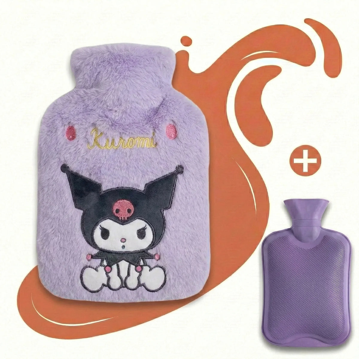 Bouillotte-Peluche-Kawaii-Sanrio-1L-Chaleur-Douce-Confort-Pour-lHiver-Violet