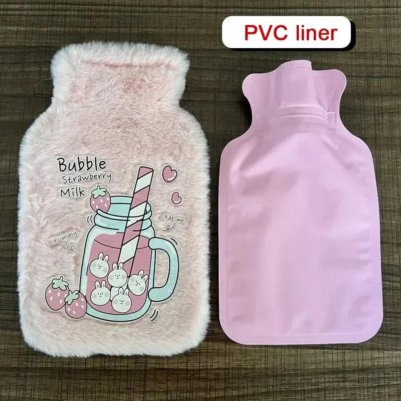 Bouillotte Peluche Ours Bubble Milk Rose - 500mL