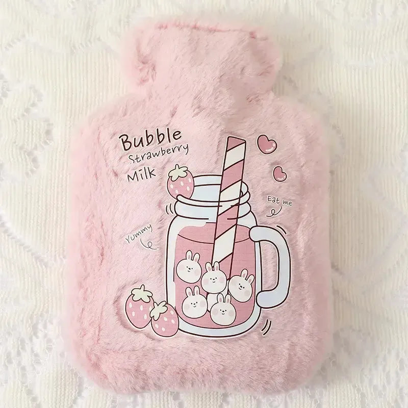 Bouillotte Peluche Ours Bubble Milk Rose - 500mL