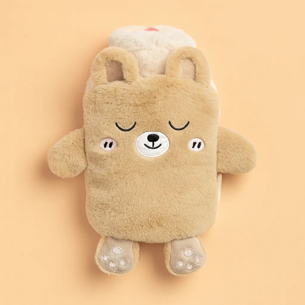 Bouillotte Peluche Ours Caramel Endormi