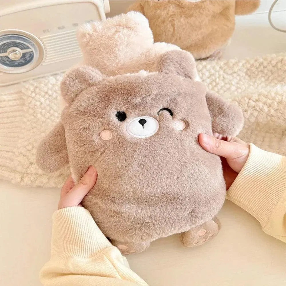 Bouillotte Peluche Ours Gris Malicieux