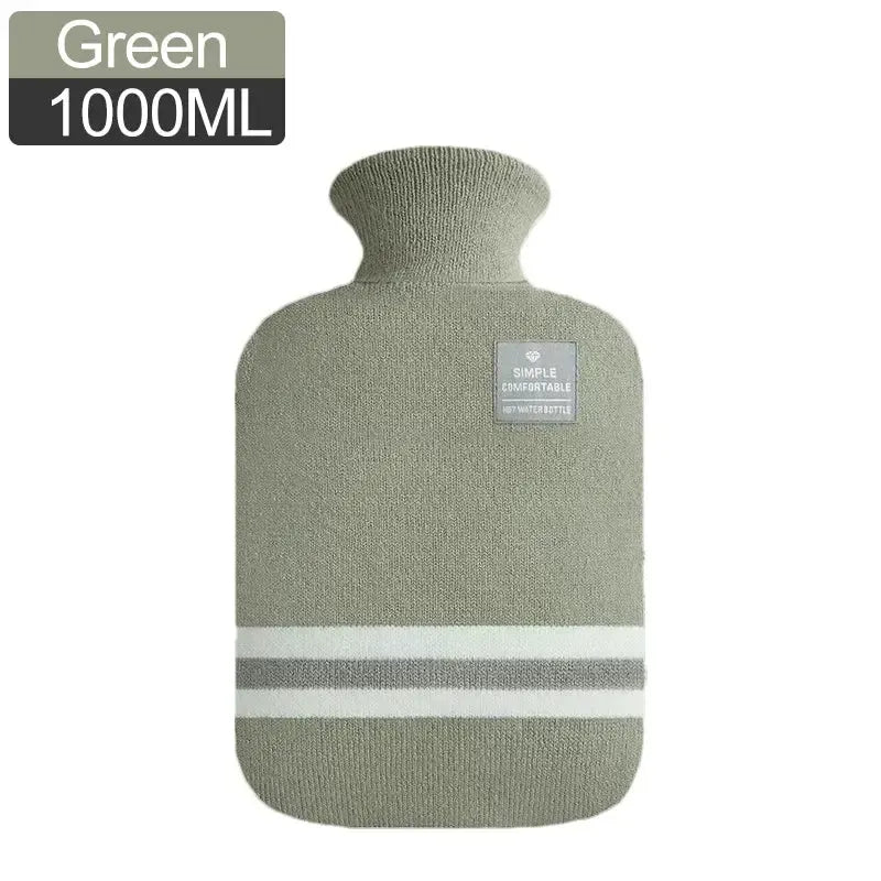 Bouillotte Tricotée 1 Litre - Soulage Cou, Ventre & Douleurs Musculaires