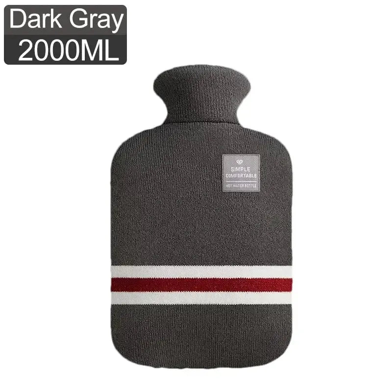 Bouillotte Tricotée 2 Litres - Soulage Cou, Ventre & Douleurs Musculaires