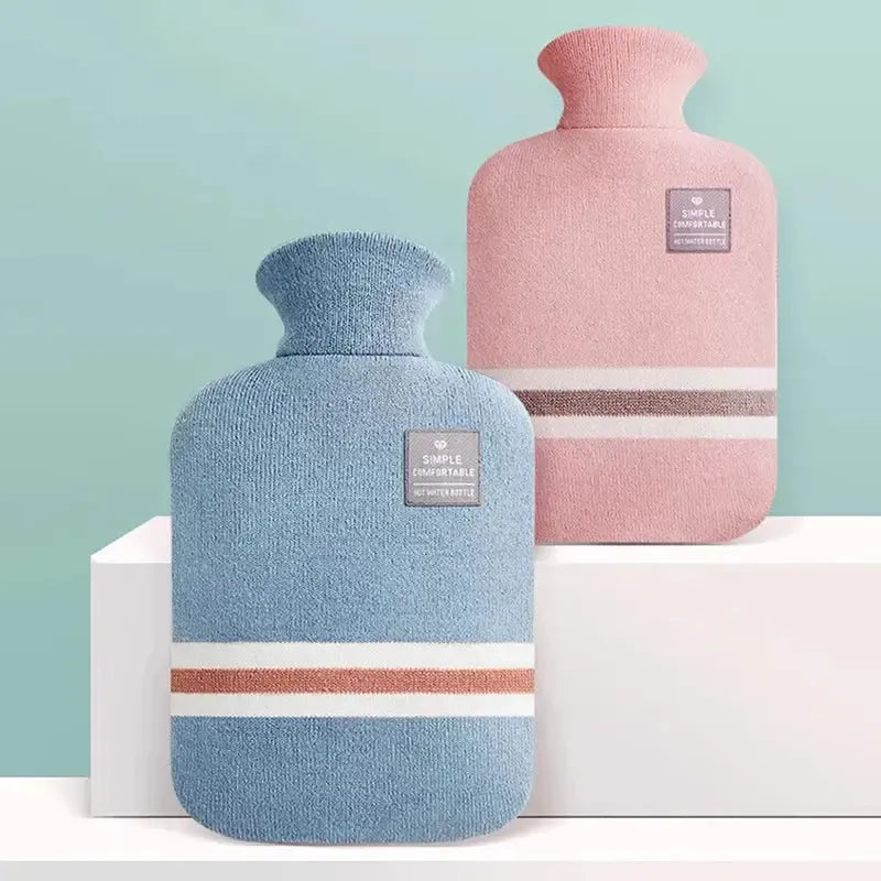 Bouillotte Tricotée 2 Litres - Soulage Cou, Ventre & Douleurs Musculaires