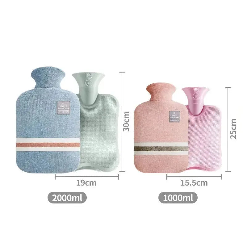 Bouillotte Tricotée 2 Litres - Soulage Cou, Ventre & Douleurs Musculaires