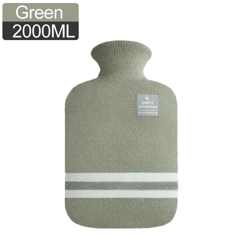 Bouillotte Tricotée 2 Litres - Soulage Cou, Ventre & Douleurs Musculaires