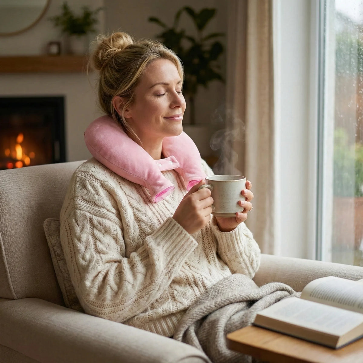 Bouillotte_Cervicale_Douce_et_Unie_Rose_En_Action