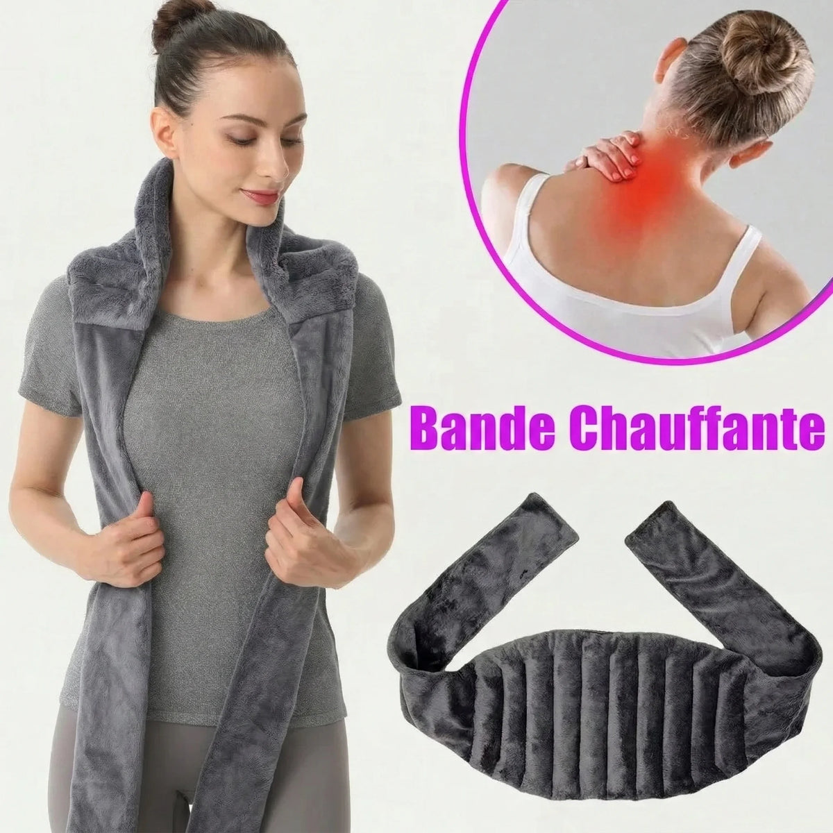 Bouillotte Cervicale Micro-Ondes pour Nuque et Épaules | Coussin Chauffant Doux