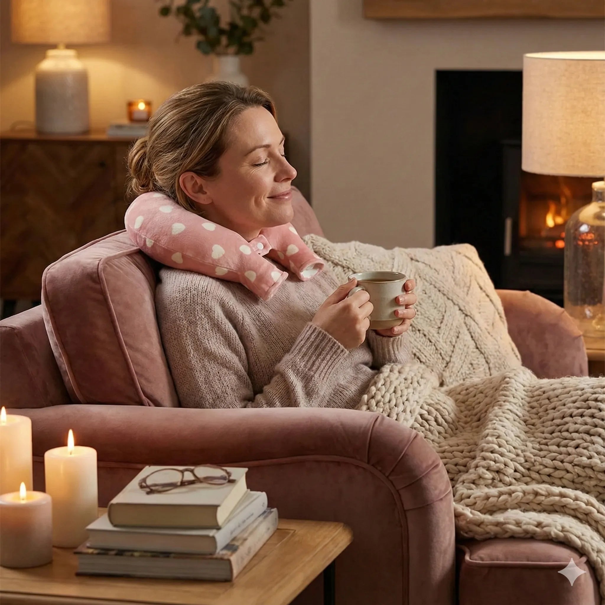 Bouillotte_Cervicale_Motif_Coeurs_Rose