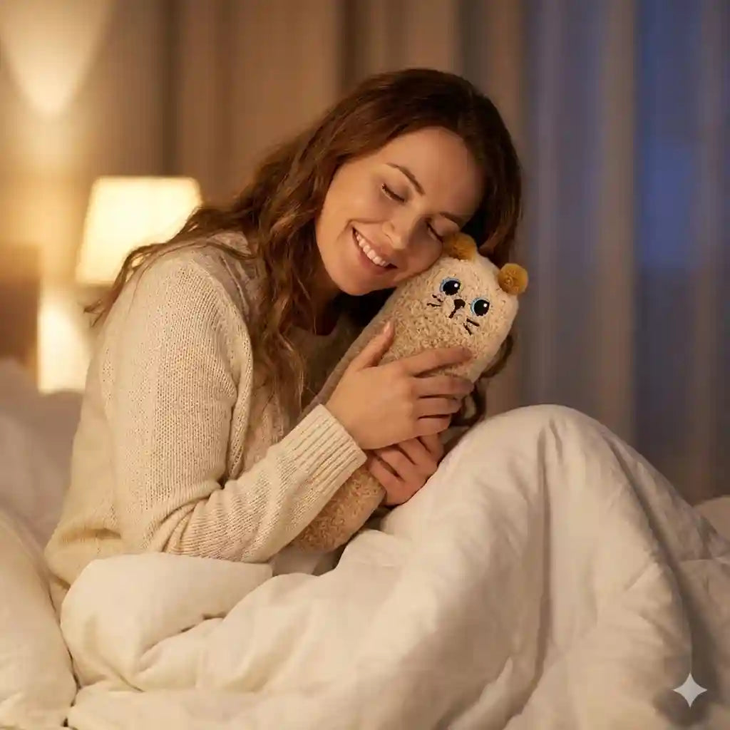 Bouillotte_Chat_Beige_Microondes_en_action