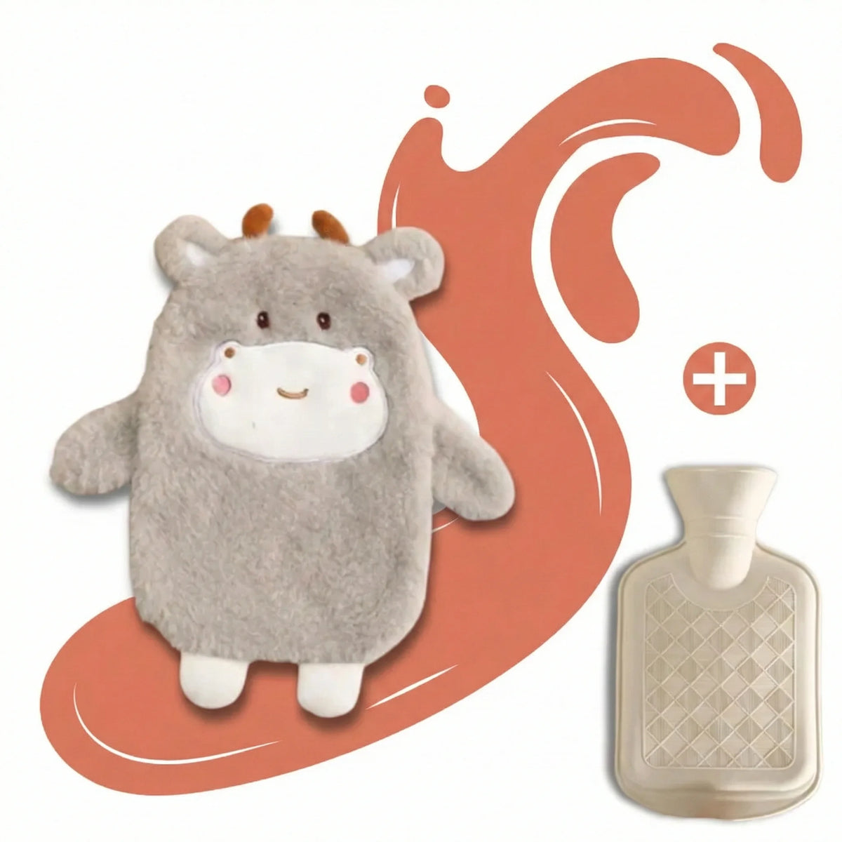 Bouillotte_En_Peluche_Animaux_Mignon_350ml_Vache_Grise_1