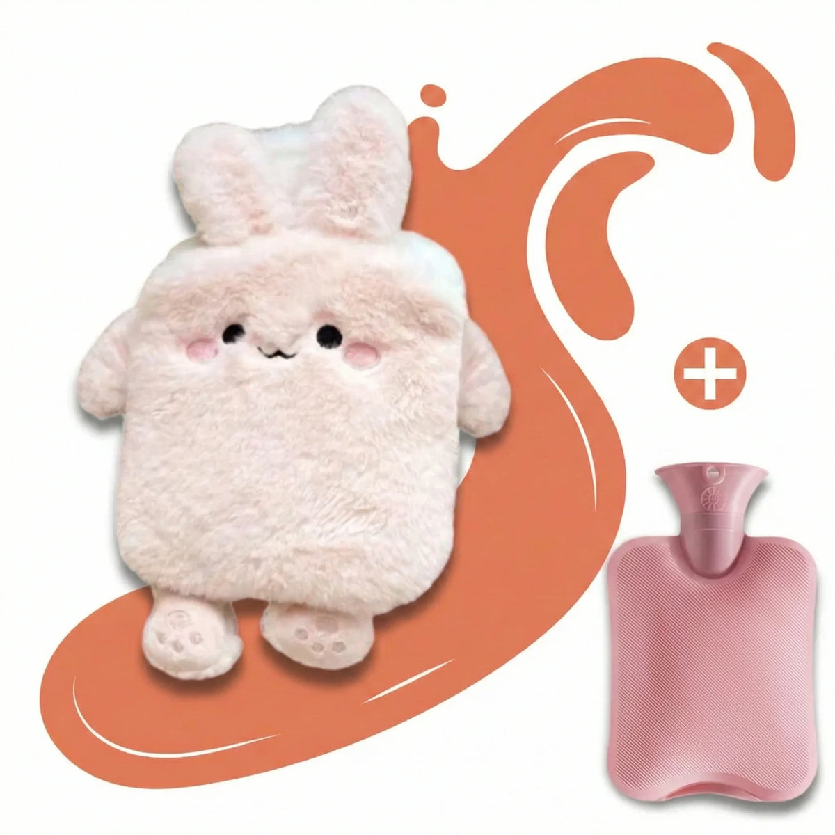 Bouillotte peluche à eau 750 ml | 4h de chaleur, animaux Kawaii (Panda, Ourson, Chiot, Chaton, Lapinou)
