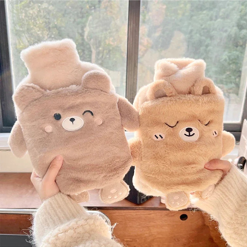 Bouillotte_Peluche_A_Eau_750ML_Animaux_Kawaii_Couple_Chiot_Ourson