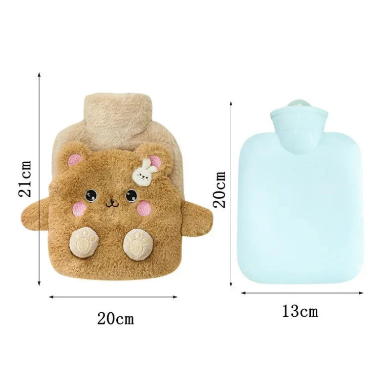 Bouillotte Peluche à Eau : 4 Modèles Animaux Adorables (Dino, Poussin, Lapin, Ourson)