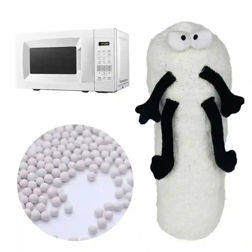 Bouillotte peluche blanche drôle microndable