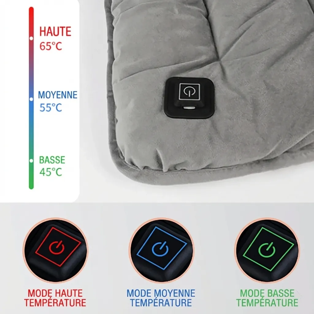 Coussin Chauffant Électrique à Température Réglable