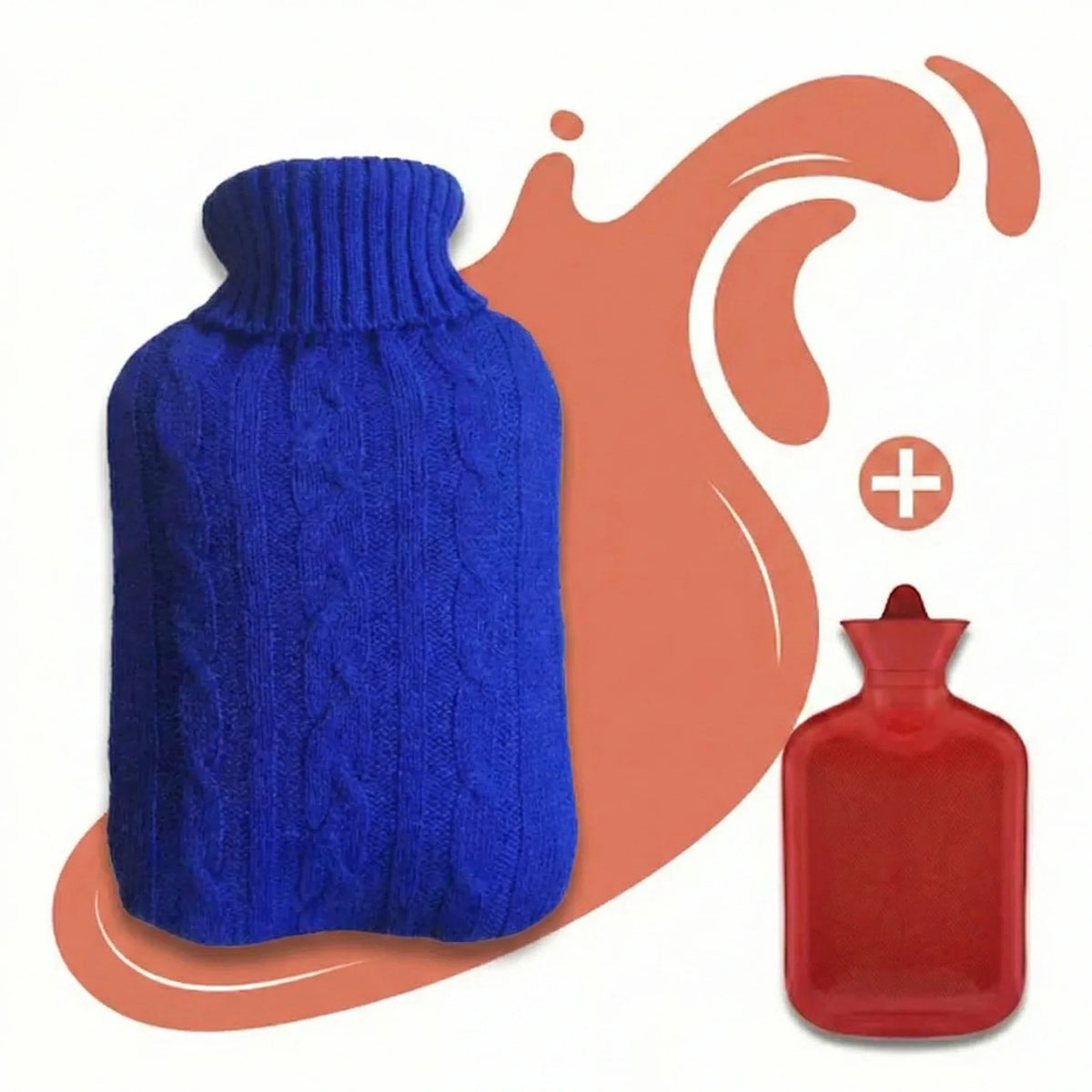 Grosse Bouillotte à Eau 2L avec Housse Tricotée – Chaleur Douce & Sensation Cocooning