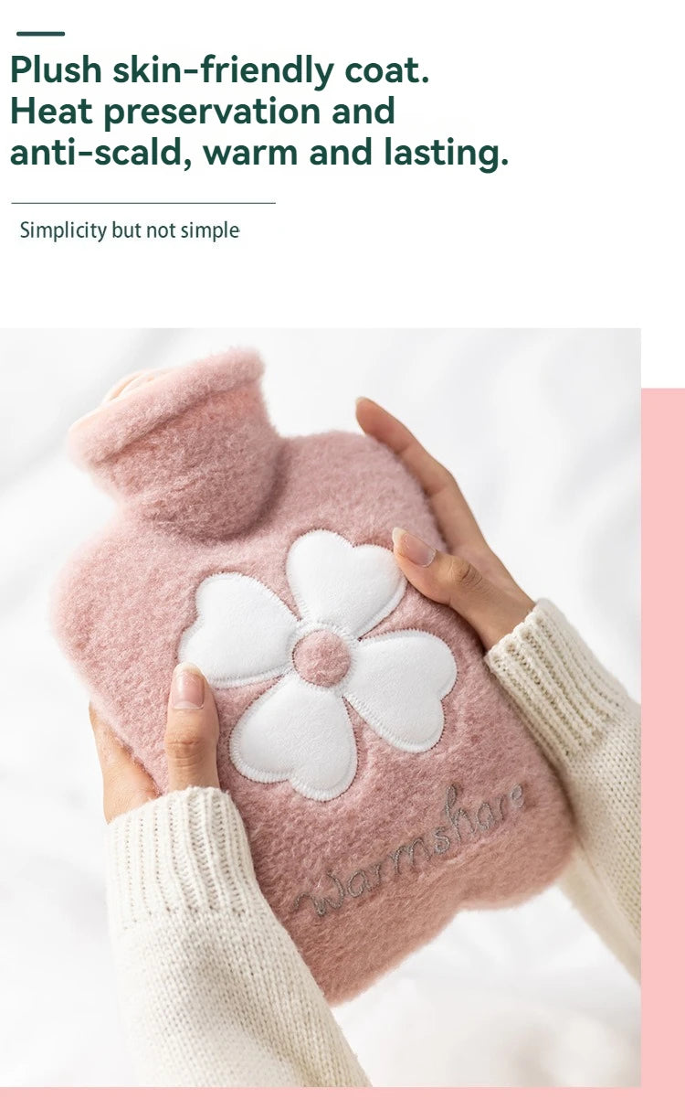 Bouillotte à Eau Motif Fleurie – Petit & Grand Modèle (500ml / 1L)