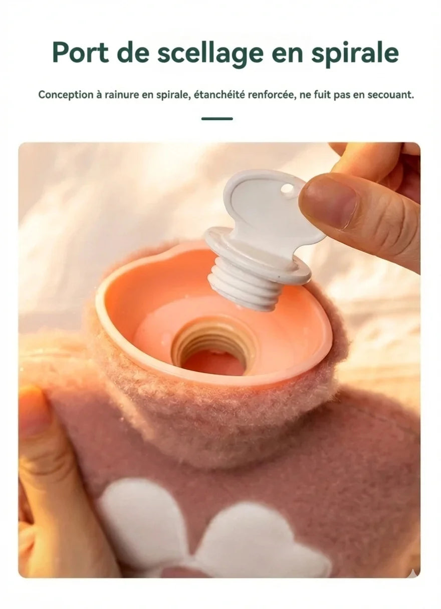 Bouillotte à Eau Motif Fleurie – Petit & Grand Modèle (500ml / 1L)