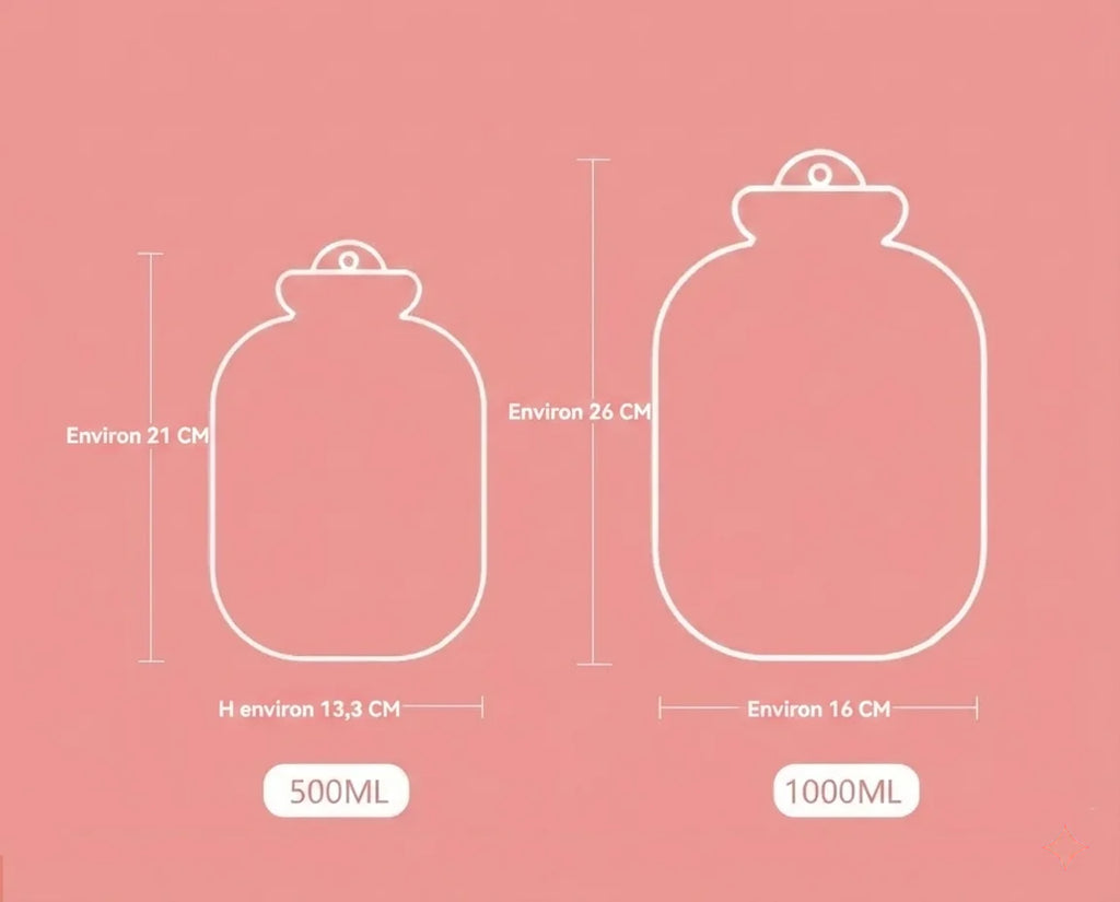 Bouillotte à Eau Motif Fleurie – Petit & Grand Modèle (500ml / 1L)