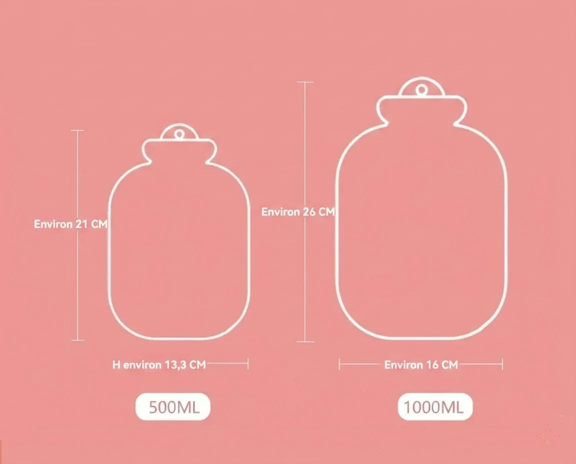 Bouillotte à Eau Motif Fleurie – Petit & Grand Modèle (500ml / 1L)