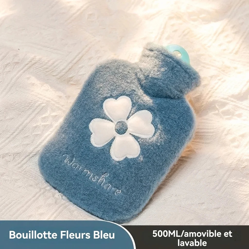 Bouillotte à Eau Motif Fleurie – Petit & Grand Modèle (500ml / 1L)