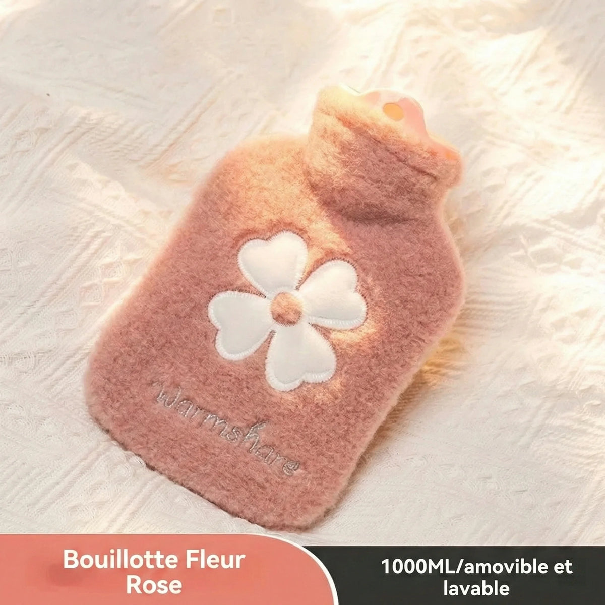 Bouillotte à Eau Motif Fleurie – Petit & Grand Modèle (500ml / 1L)