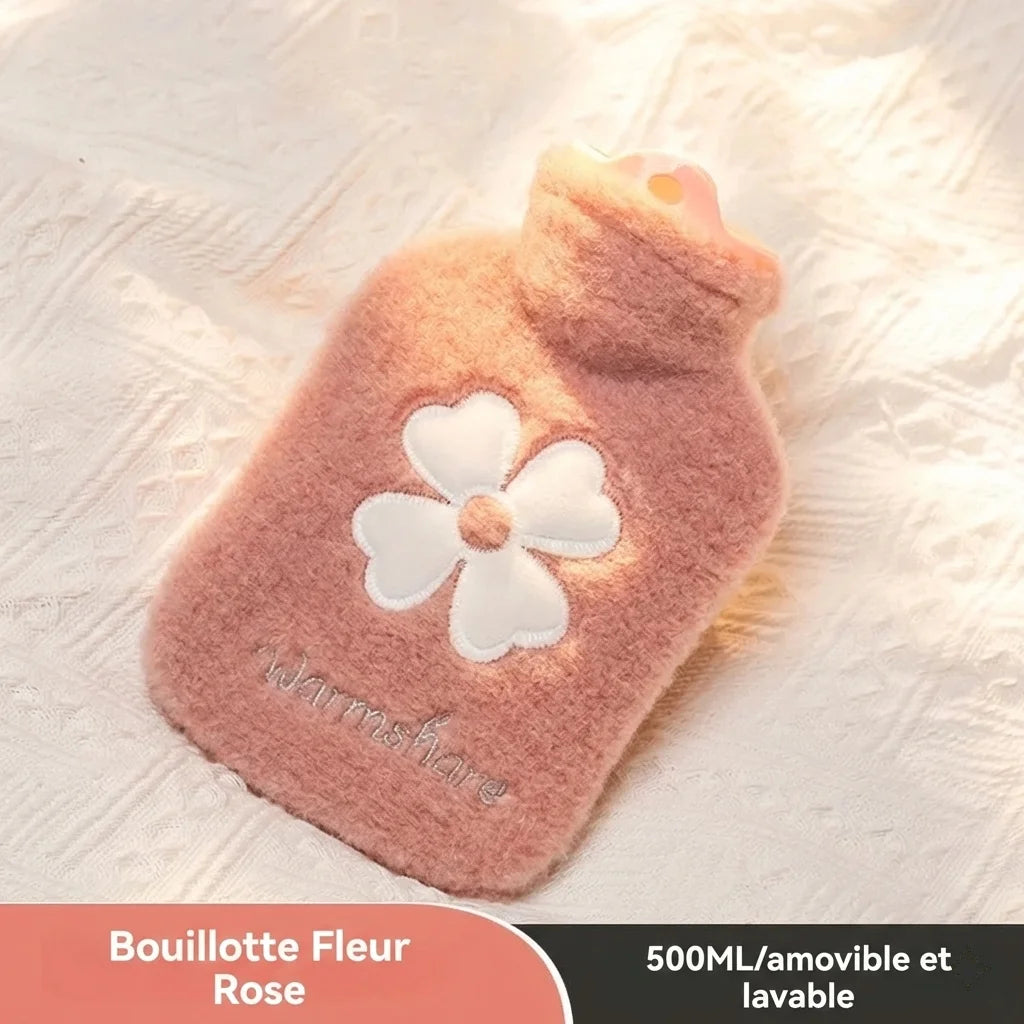 Bouillotte à Eau Motif Fleurie – Petit & Grand Modèle (500ml / 1L)