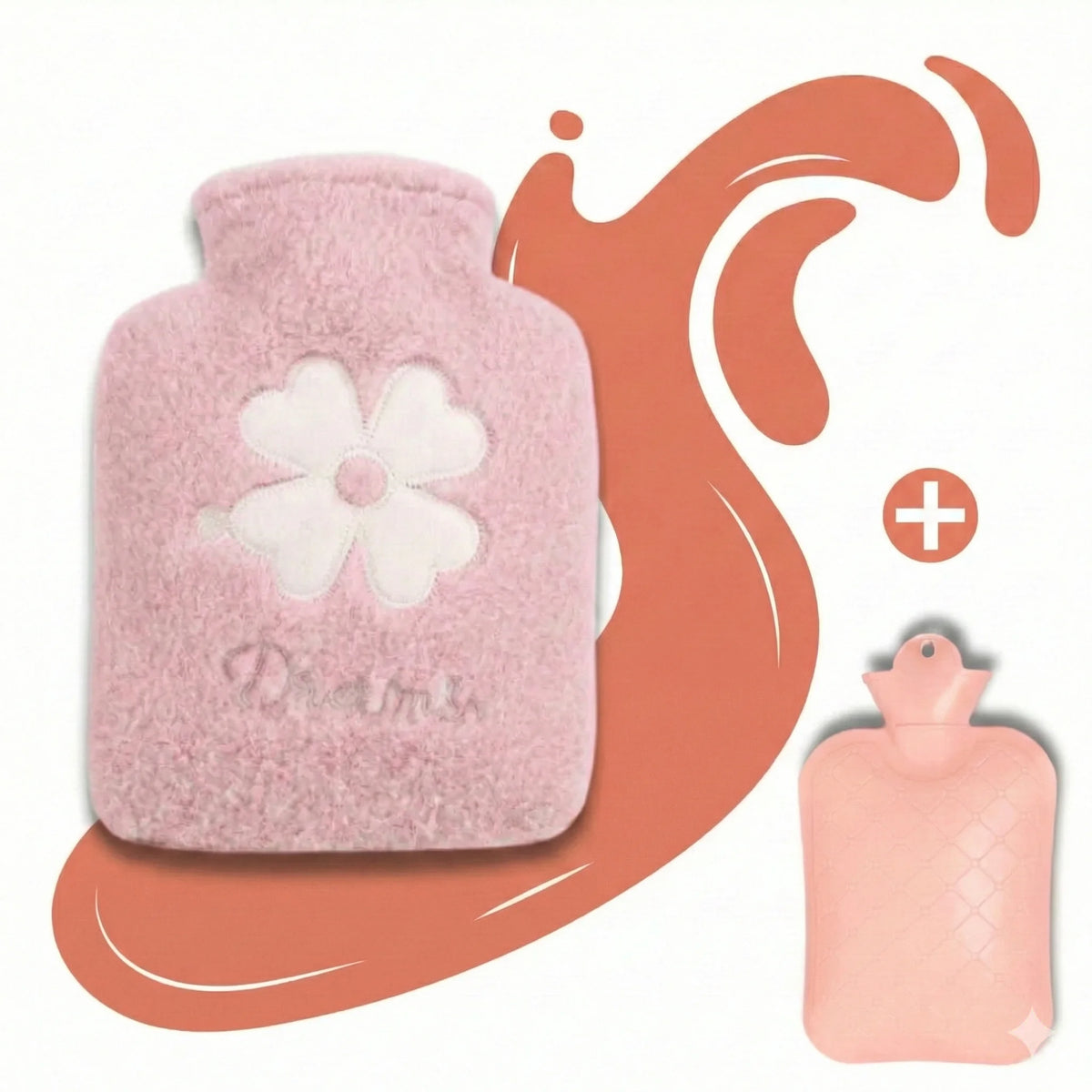 Bouillotte à Eau Motif Fleurie – Petit & Grand Modèle (500ml / 1L)