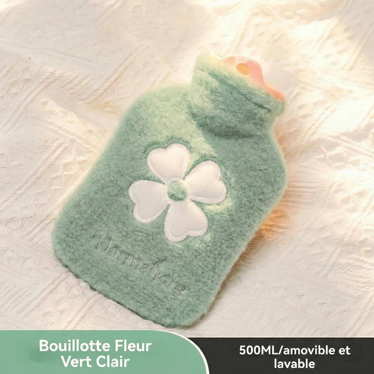 Bouillotte à Eau Motif Fleurie – Petit & Grand Modèle (500ml / 1L)